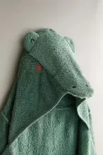 حوله کلاهدار بچه‌گانه از جنس حوله پنبه‌ای با طرح کروکودیل و خرس