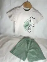 ست تی شرت و شلوارک پسرانه طرح خرس ورزشکار | لباس کودک تابستانی 1 تا 6 سال - تصویر 3