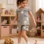 لباس راحتی دخترانه طرح گل