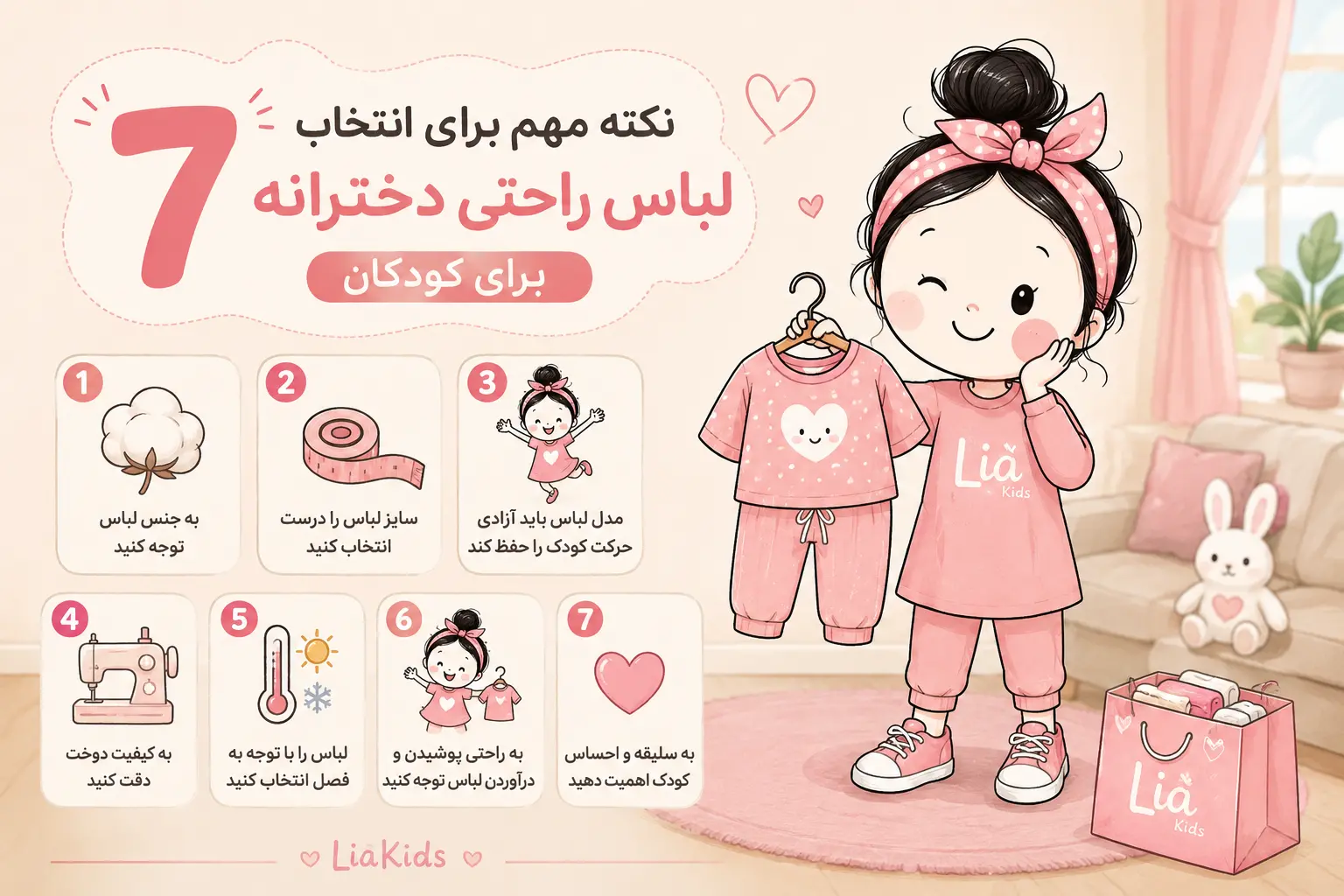 ۷ نکته مهم برای انتخاب لباس راحتی دخترانه برای کودکان