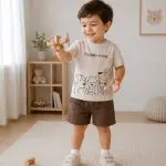 لباس راحتی پسرانه طرح بهترین دوستان؛ انتخابی مینیمال و دوست‌داشتنی برای روزهای کودکانه