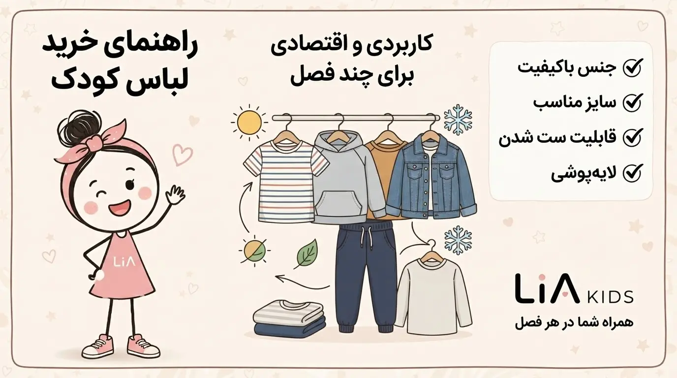 خرید لباس کودک برای چند فصل | راهنمای انتخاب لباس کاربردی